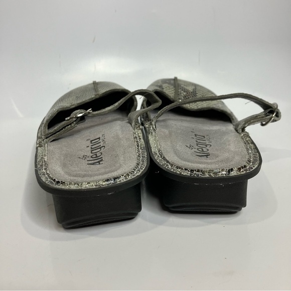 Alegria snake skin print mary Jane mules gray cream size 39 - Picture 7 of 9